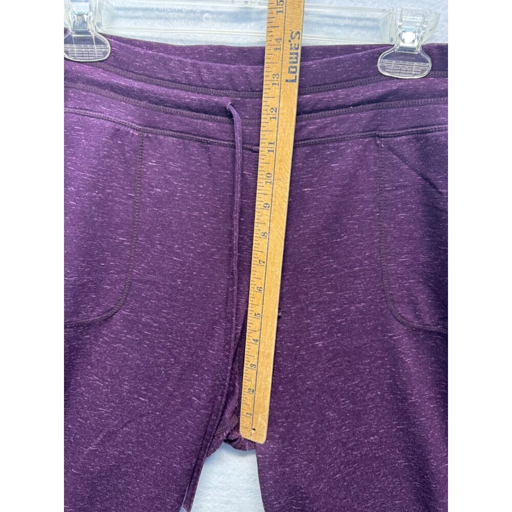 Womens Heathered Purple Jogger Pants Drawstring Waist Pockets Knit Loungewear - Picture 6 of 11